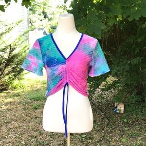 ☀️WEEKEND SALE☀️ Leo Poldo☀️Tie dyed workout crop top